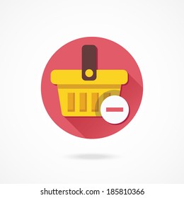 Vector Shopping Basket Remove from Basket Icon