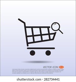 Vector Shopping basket search icon.