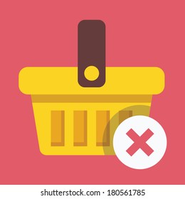 Vector Shopping Basket and X Mark Icon