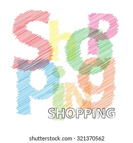 Vector Shopping. Broken text scrawled