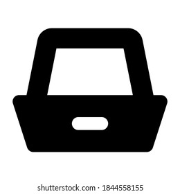 Vector de cubo de la compra, estilo de icono de glifo 