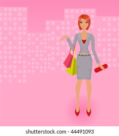 Vector shopping business lady