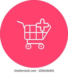 Carro de compra de vectores Añadir al icono de carro. Icono de estilo plano de diseño moderno con efecto de sombra largo