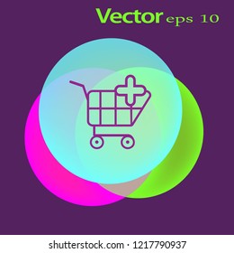 Carro de compra de vectores Añadir al icono de carro. Icono de estilo plano de diseño moderno con efecto de sombra largo