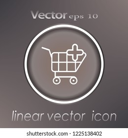 Vector Shopping Cart Add to Cart Icon. Modern design flat style icon with long shadow effect