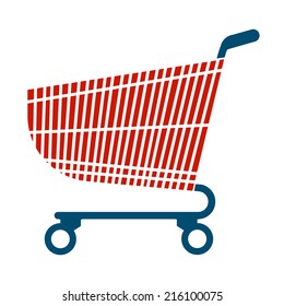 Vector shopping cart, shopping basket .