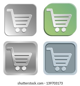 Vector shopping cart buttons - four styles