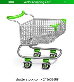 Vector Shopping Cart concept: Green cart