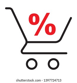 Vector shopping cart for discount