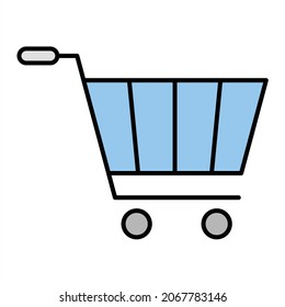 Vector Shopping Cart Filled Outline Icon Design
