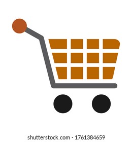 Vector shopping cart flat icon. Add to cart. Buy. Purchase. Ecommerce. Shopping. Cart shop empty icon, add, buy vector button design, clipart illustration.
