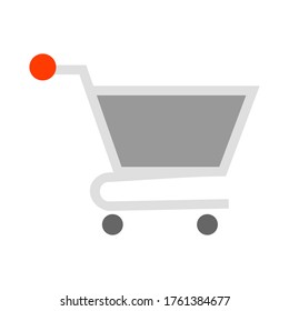 Icono plano del carrito de la compra de vectores. Añadir al carrito. Comprar. Compra. Ecommerce. Compras. Icono vacío de la tienda de carritos, añadir, comprar diseño de botón vector, ilustración de clipart.