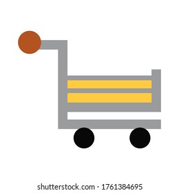 Icono plano del carrito de la compra de vectores. Añadir al carrito. Comprar. Compra. Ecommerce. Compras. Icono vacío de la tienda de carritos, añadir, comprar diseño de botón vector, ilustración de clipart.
