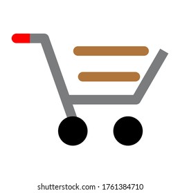 Icono plano del carrito de la compra de vectores. Añadir al carrito. Comprar. Compra. Ecommerce. Compras. Icono vacío de la tienda de carritos, añadir, comprar diseño de botón vector, ilustración de clipart.