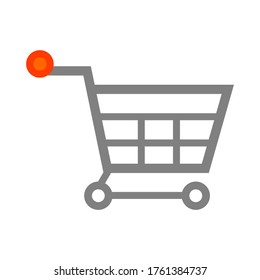 Vector shopping cart flat icon. Add to cart. Buy. Purchase. Ecommerce. Shopping. Cart shop empty icon, add, buy vector button design, clipart illustration.