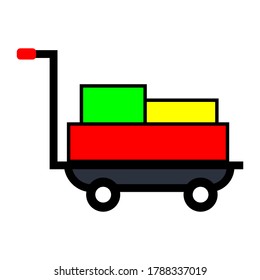 Icono plano del carrito de la compra de vectores. Añadir al carrito. Comprar. Compra. Ecommerce. Compras. Icono vacío de la tienda de carritos, añadir, comprar diseño de botón vector, ilustración de clipart.