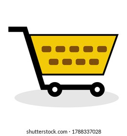 Vector shopping cart flat icon. Add to cart. Buy. Purchase. Ecommerce. Shopping. Cart shop empty icon, add, buy vector button design, clipart illustration.