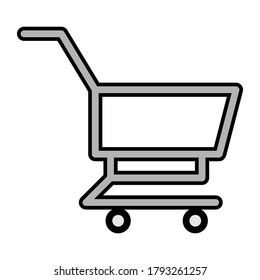 Vector shopping cart flat icon. Add to cart. Buy. Purchase. Ecommerce. Shopping. Cart shop empty icon, add, buy vector button design, clipart illustration.