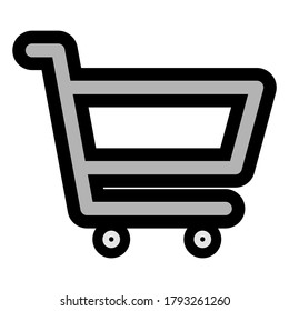 Vector shopping cart flat icon. Add to cart. Buy. Purchase. Ecommerce. Shopping. Cart shop empty icon, add, buy vector button design, clipart illustration.