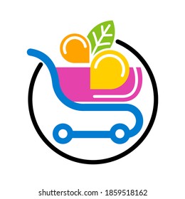 Vector shopping cart flat icon. Add to cart. Buy. Purchase. Ecommerce. Shopping. Cart shop empty icon, add, buy vector button design, clipart illustration.