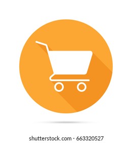 Vector shopping cart flat icon. Add to cart. Buy. Purchase. Ecommerce. Shopping