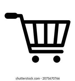 Vector Shopping Cart Glyph Icon Design
