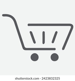 Vector shopping cart icon, Basket icon, shopping cart logo, Premium quality graphic design elements. Modern sign, linear pictogram, object, filled symbol, simple thick line icon