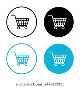 Vector Shopping Cart Icon Circle Set