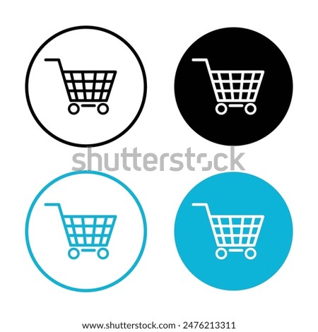 Vector Shopping Cart Icon Circle Set