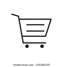 Icono del carro de la compra del vector. Icono de comercio electrónico. Vector de icono del carro de la compra. Icono del carrito de tranvías en diseño plano de moda.