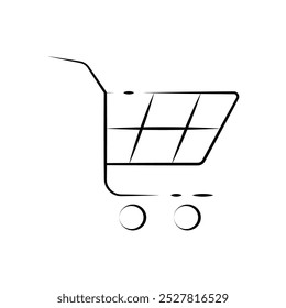 Vector shopping cart icon editable on a white background.