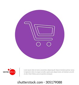 Vector shopping cart Icon - Flat pictogram illustration