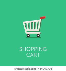 Vector shopping cart Icon. Flat style design