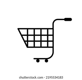 Icono o logotipo del carro de la compra de vectores. ilustración de diseño plano con fondo blanco aislado.
