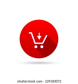 Vector shopping cart icon on a white background