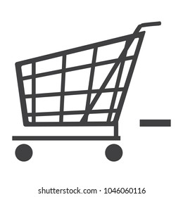 Vector shopping cart icon remove from shopping cart.