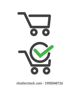 Vector shopping cart, icon set.