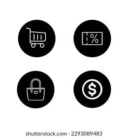 vector of shopping cart icon set