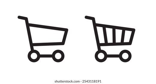 Conjunto de Ícones do Carrinho de Compras Vetor. Símbolos de Ícone Trolly