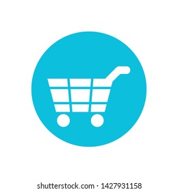Vector shopping cart Icon. Simple flat symbol for web