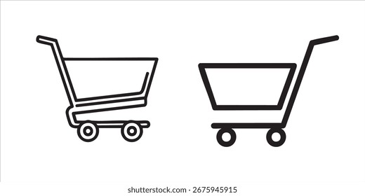 Icono de Carrito de compras de Vector que simboliza el comercio electrónico y las tiendas en línea.