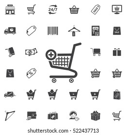 Vector shopping cart icon. Universal Shop set of icons for web and mobile