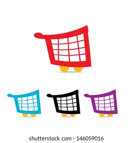 Vector shopping cart icons. shopping symbol