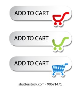 Vector shopping cart item - add buttons