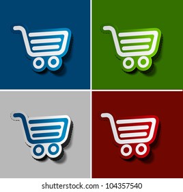 Vector shopping cart item - buy buttons design.