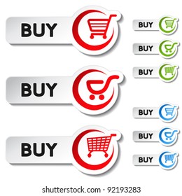 Vector shopping cart item - buy buttons