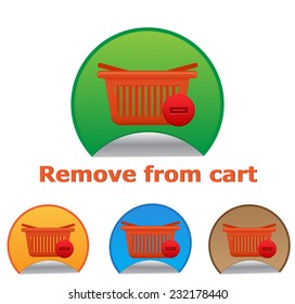 Vector shopping cart item - remove buttons