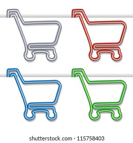 Vector shopping cart item - shopping trolley, paper clip