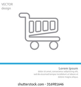 Vector shopping cart line icon