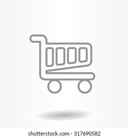 Vector shopping cart line icon